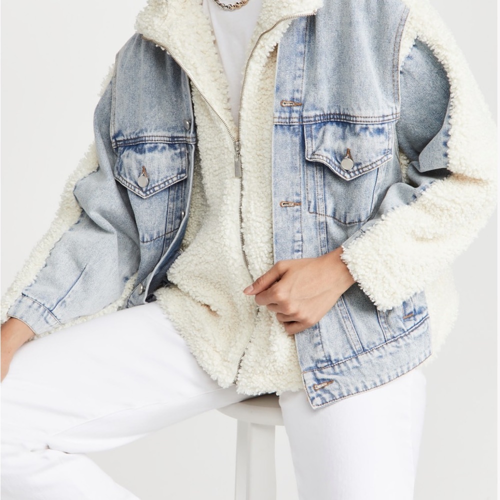 BLANKNYC Bear Hug Denim Sherpa Jacket